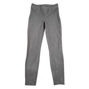 Spanx Pull On Jeans Tall Grey High Rise Skinny Stretch Denim Womens Large